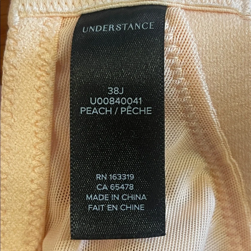 Understance Peach Embroidered Mesh Bra 38J - Picture 6 of 7